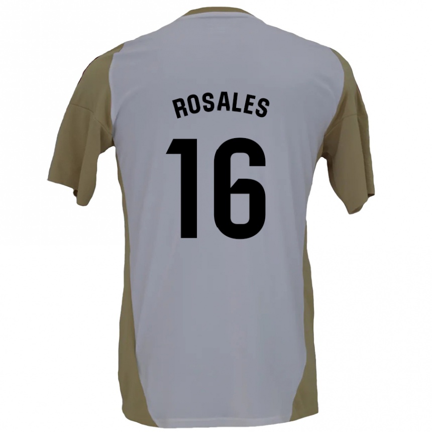 Női Labdarúgás Diego Rosales #16 Barna Fehér Idegenbeli Jersey 2024/25 Mez Póló Ing