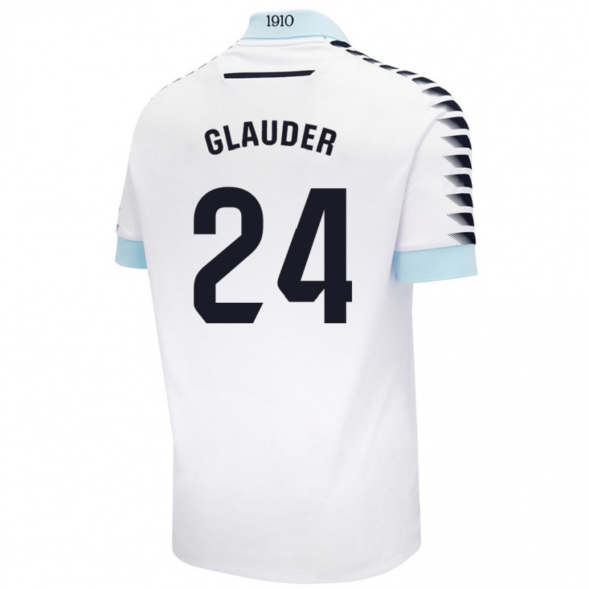 Női Labdarúgás Cristian Glauder #24 Fehér Kék Idegenbeli Jersey 2024/25 Mez Póló Ing