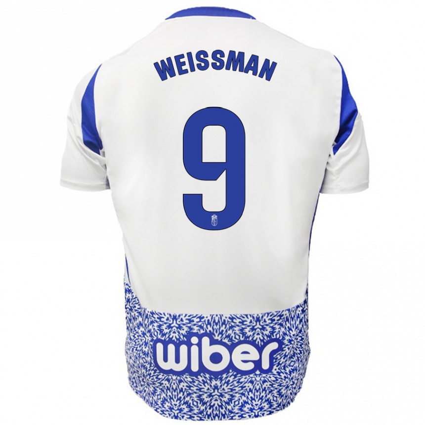 Női Labdarúgás Shon Weissman #9 Fehér Kék Idegenbeli Jersey 2024/25 Mez Póló Ing