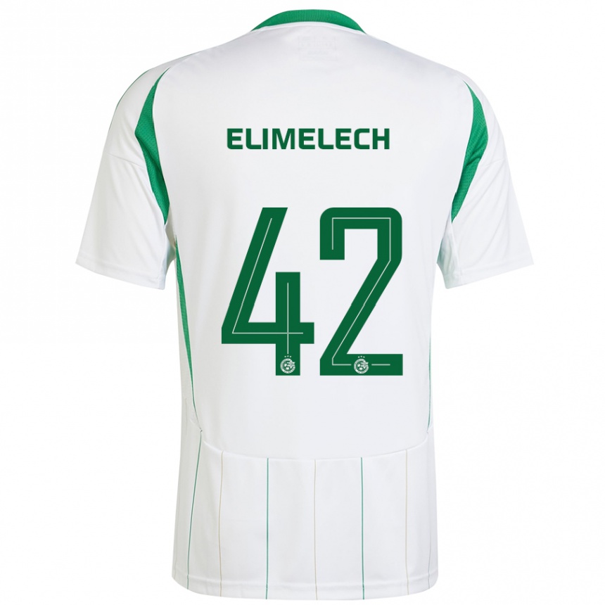 Női Labdarúgás Roey Elimelech #42 Fehér Zöld Idegenbeli Jersey 2024/25 Mez Póló Ing