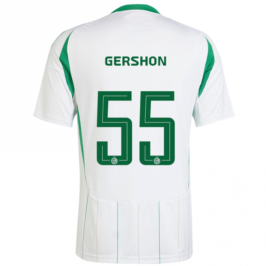 Női Labdarúgás Rami Gershon #55 Fehér Zöld Idegenbeli Jersey 2024/25 Mez Póló Ing