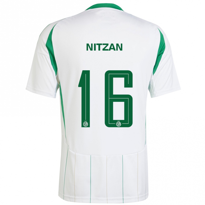 Női Labdarúgás Itamar Nitzan #16 Fehér Zöld Idegenbeli Jersey 2024/25 Mez Póló Ing