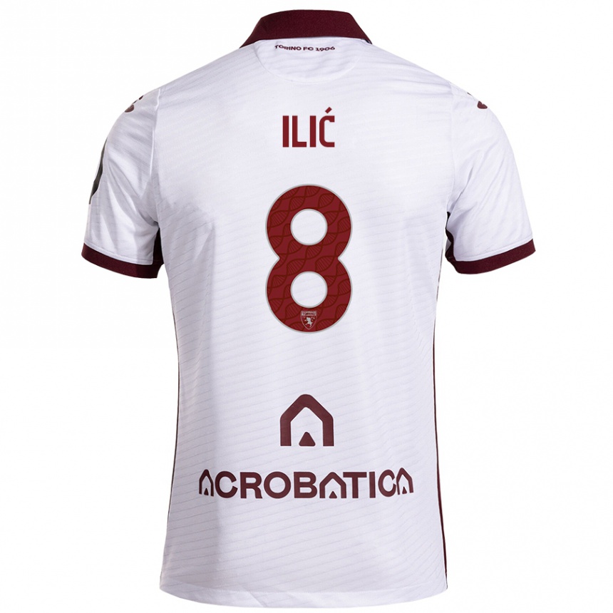 Női Labdarúgás Ivan Ilić #8 Fehér Barna Idegenbeli Jersey 2024/25 Mez Póló Ing