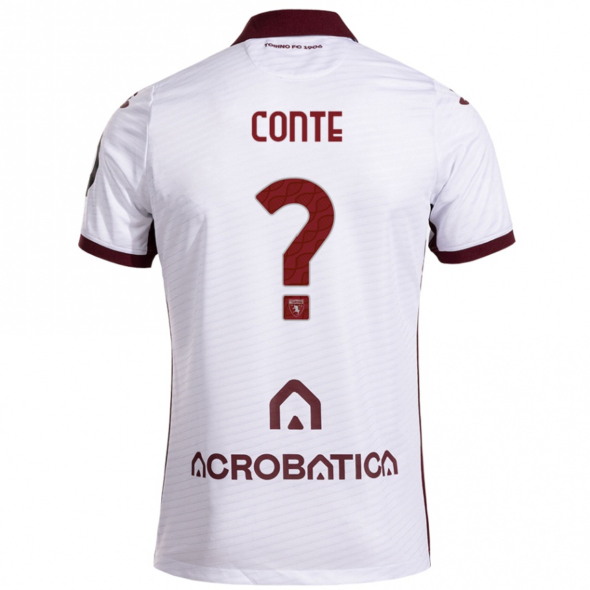 Női Labdarúgás Gioele Conte #0 Fehér Barna Idegenbeli Jersey 2024/25 Mez Póló Ing