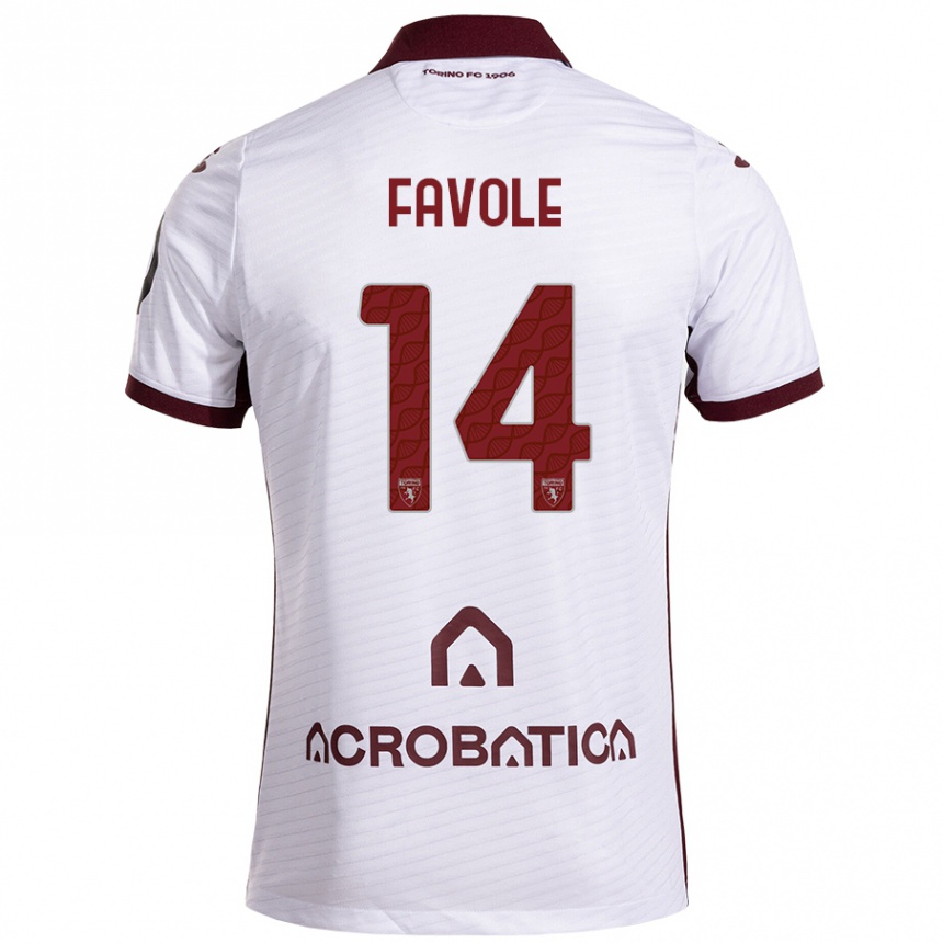 Női Labdarúgás Annalisa Favole #14 Fehér Barna Idegenbeli Jersey 2024/25 Mez Póló Ing