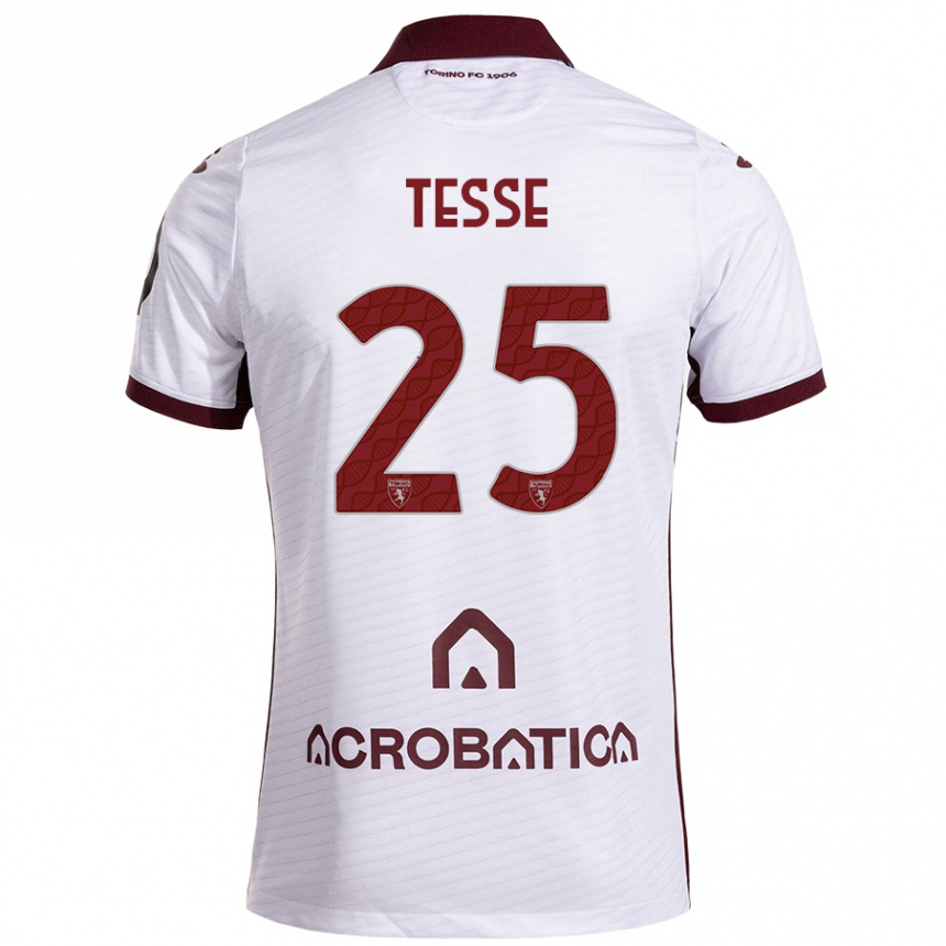 Női Labdarúgás Manuela Tesse #25 Fehér Barna Idegenbeli Jersey 2024/25 Mez Póló Ing