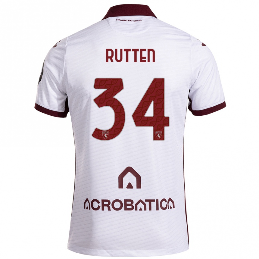 Női Labdarúgás Jill Rutten #34 Fehér Barna Idegenbeli Jersey 2024/25 Mez Póló Ing