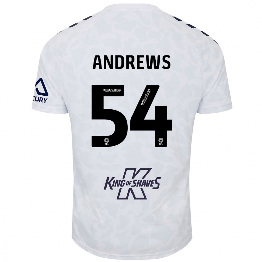 Női Labdarúgás Kai Andrews #54 Fehér Idegenbeli Jersey 2024/25 Mez Póló Ing