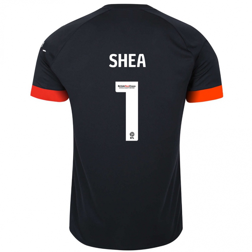 Női Labdarúgás James Shea #1 Fekete Narancs Idegenbeli Jersey 2024/25 Mez Póló Ing