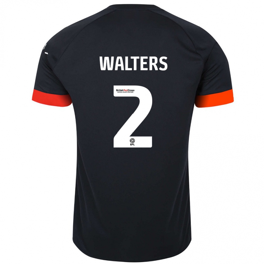 Női Labdarúgás Reuell Walters #2 Fekete Narancs Idegenbeli Jersey 2024/25 Mez Póló Ing