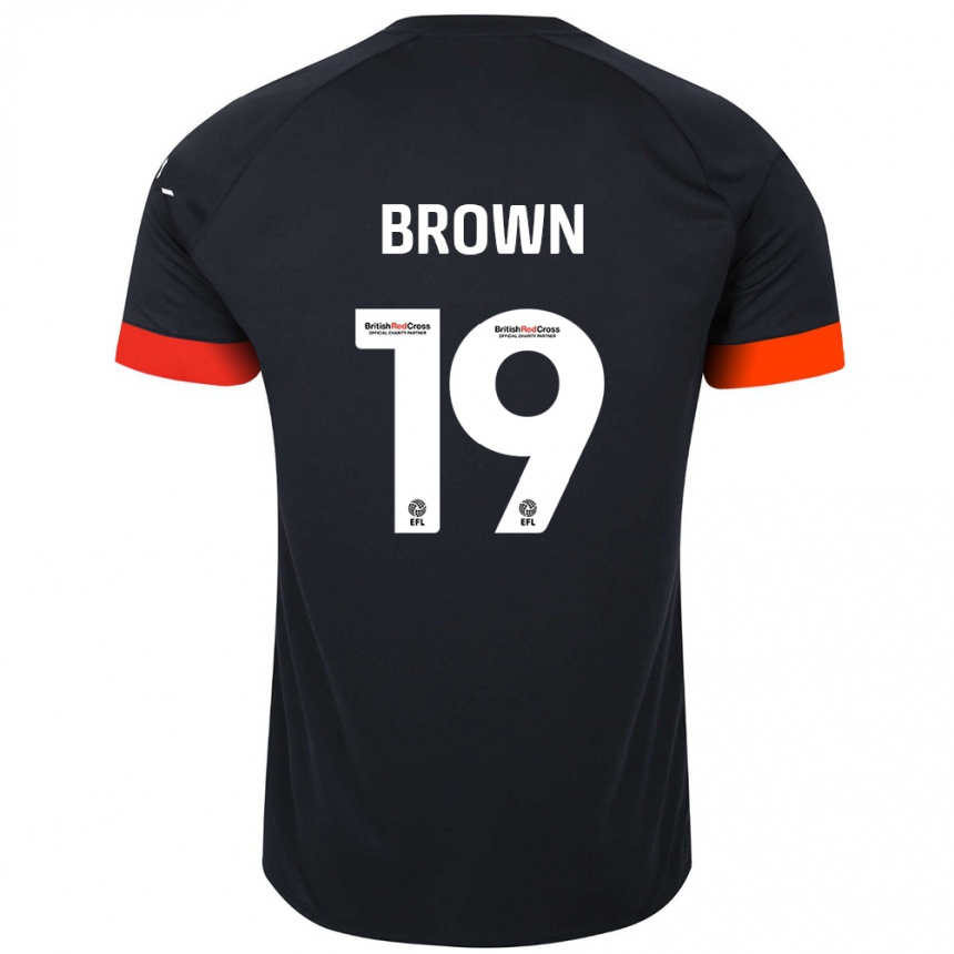 Női Labdarúgás Jacob Brown #19 Fekete Narancs Idegenbeli Jersey 2024/25 Mez Póló Ing