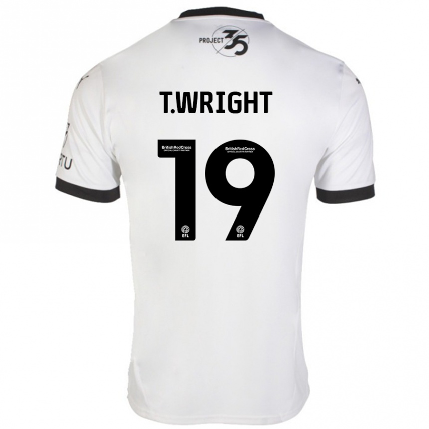 Női Labdarúgás Tyreik Wright #19 Fehér Fekete Idegenbeli Jersey 2024/25 Mez Póló Ing