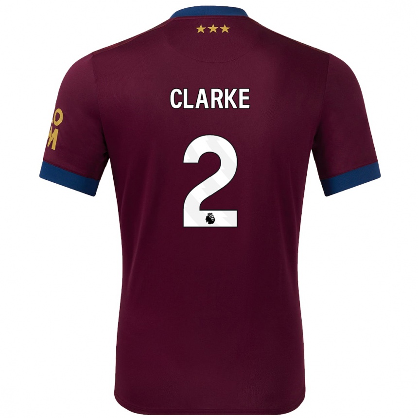 Női Labdarúgás Harry Clarke #2 Barna Idegenbeli Jersey 2024/25 Mez Póló Ing