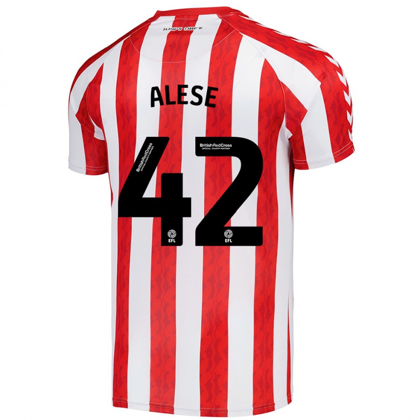 Gyermek Labdarúgás Aji Alese #42 Piros Fehér Hazai Jersey 2024/25 Mez Póló Ing