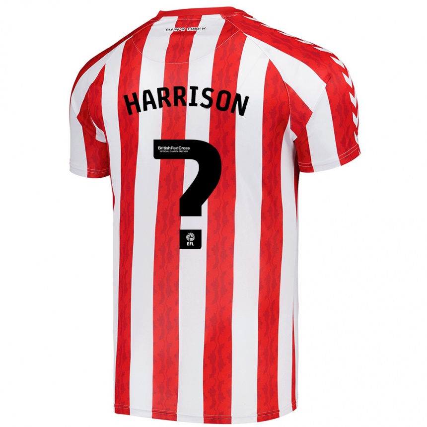 Gyermek Labdarúgás Harrison Jones #0 Piros Fehér Hazai Jersey 2024/25 Mez Póló Ing