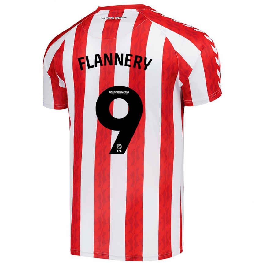 Gyermek Labdarúgás Keira Flannery #9 Piros Fehér Hazai Jersey 2024/25 Mez Póló Ing