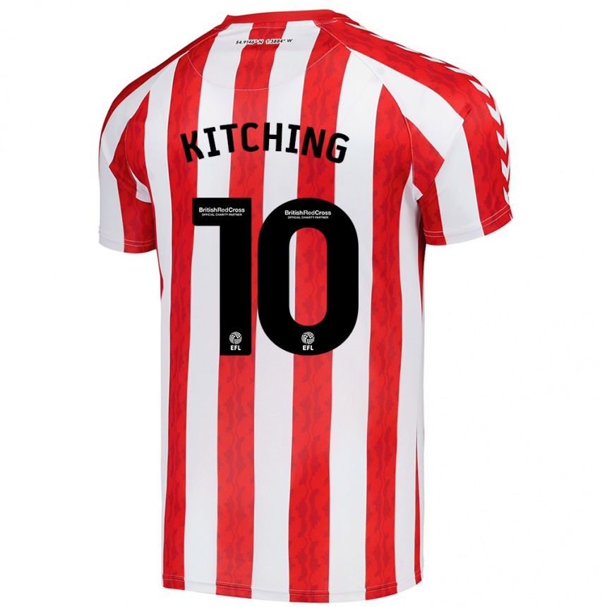 Gyermek Labdarúgás Katie Kitching #10 Piros Fehér Hazai Jersey 2024/25 Mez Póló Ing