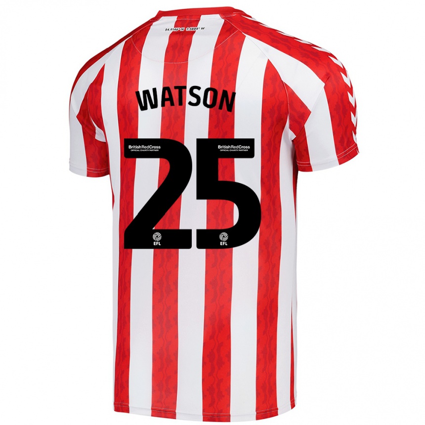 Gyermek Labdarúgás Katy Watson #25 Piros Fehér Hazai Jersey 2024/25 Mez Póló Ing