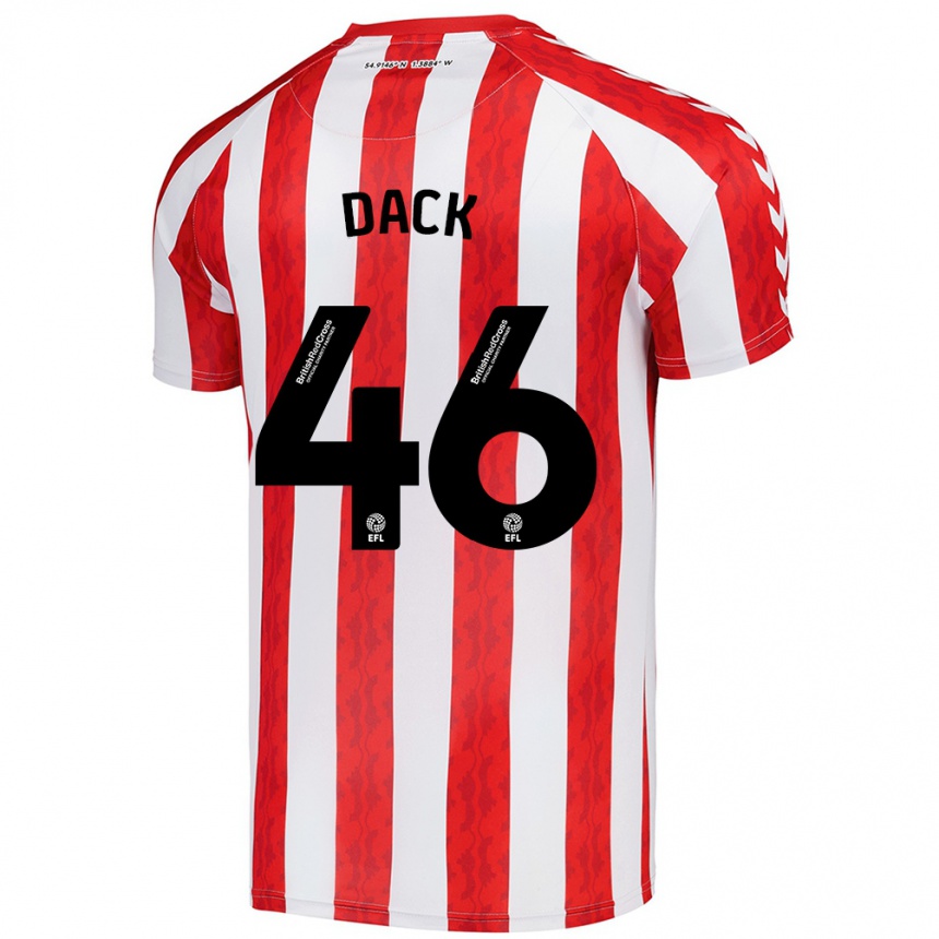 Gyermek Labdarúgás Bradley Dack #46 Piros Fehér Hazai Jersey 2024/25 Mez Póló Ing