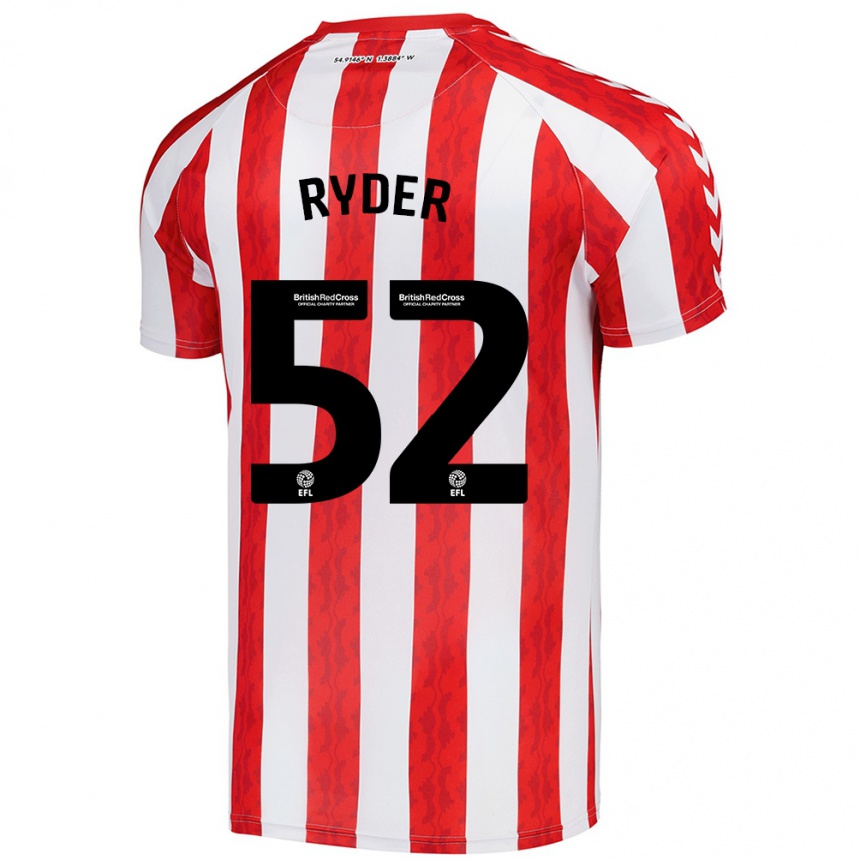 Gyermek Labdarúgás Joe Ryder #52 Piros Fehér Hazai Jersey 2024/25 Mez Póló Ing