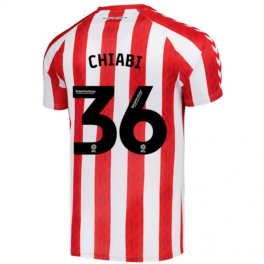 Gyermek Labdarúgás Tom Chiabi #36 Piros Fehér Hazai Jersey 2024/25 Mez Póló Ing