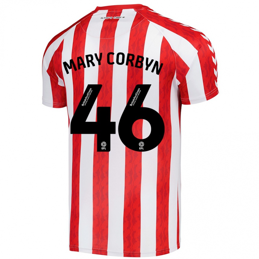 Gyermek Labdarúgás Mary Corbyn #46 Piros Fehér Hazai Jersey 2024/25 Mez Póló Ing