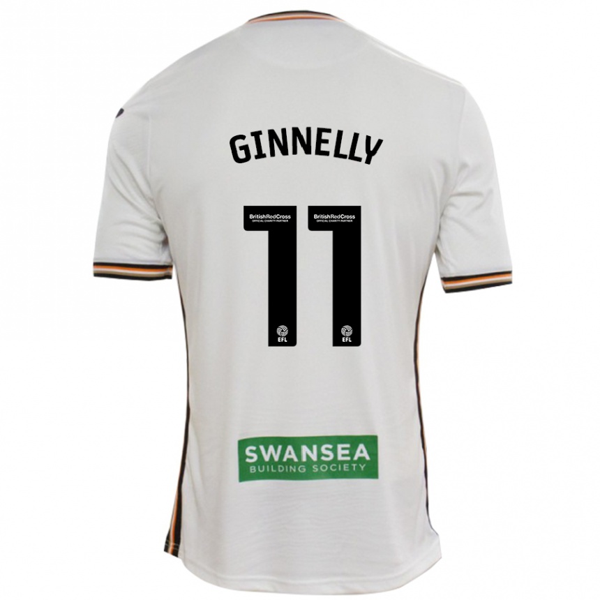 Gyermek Labdarúgás Josh Ginnelly #11 Fehér Hazai Jersey 2024/25 Mez Póló Ing