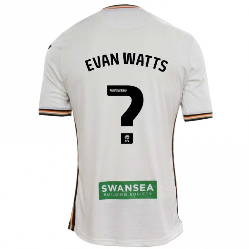 Gyermek Labdarúgás Evan Watts #0 Fehér Hazai Jersey 2024/25 Mez Póló Ing