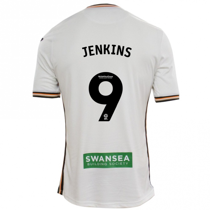 Gyermek Labdarúgás Nieve Jenkins #9 Fehér Hazai Jersey 2024/25 Mez Póló Ing