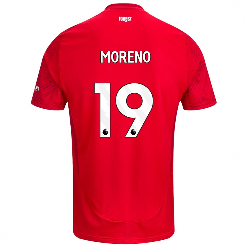 Gyermek Labdarúgás Álex Moreno #19 Piros Fehér Hazai Jersey 2024/25 Mez Póló Ing