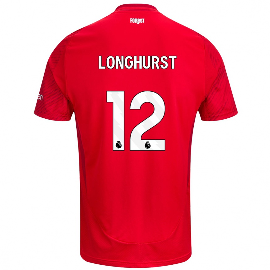 Gyermek Labdarúgás Kate Longhurst #12 Piros Fehér Hazai Jersey 2024/25 Mez Póló Ing