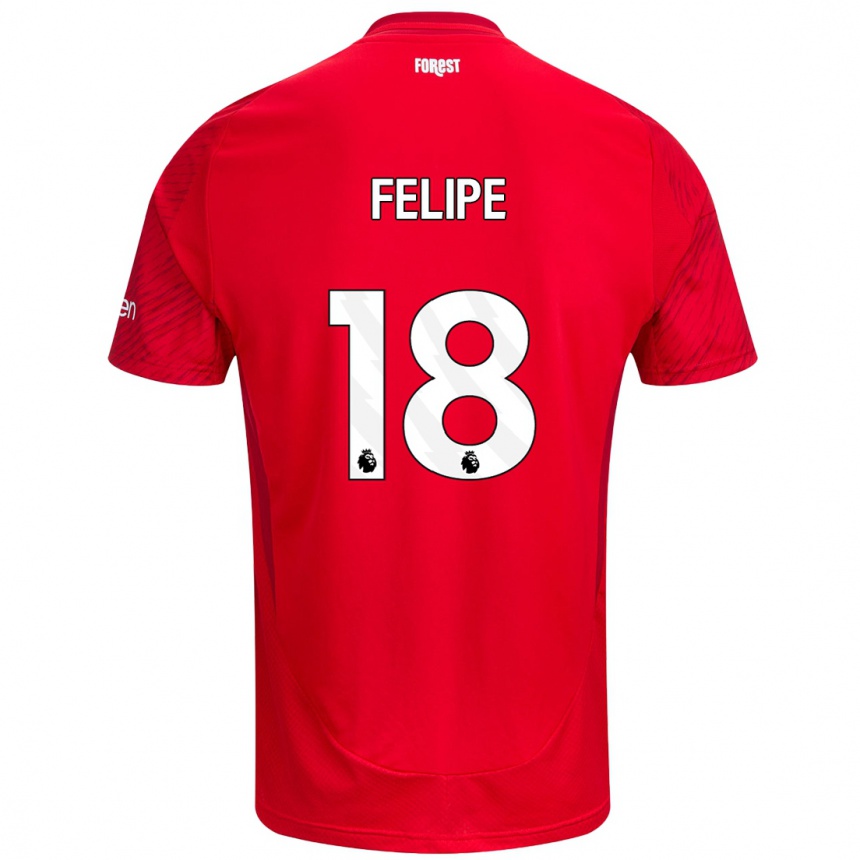 Gyermek Labdarúgás Felipe #18 Piros Fehér Hazai Jersey 2024/25 Mez Póló Ing