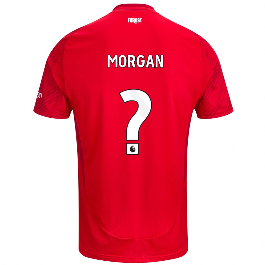 Gyermek Labdarúgás Elijah Morgan #0 Piros Fehér Hazai Jersey 2024/25 Mez Póló Ing