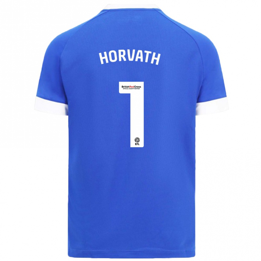 Gyermek Labdarúgás Ethan Horvath #1 Égszínkék Hazai Jersey 2024/25 Mez Póló Ing