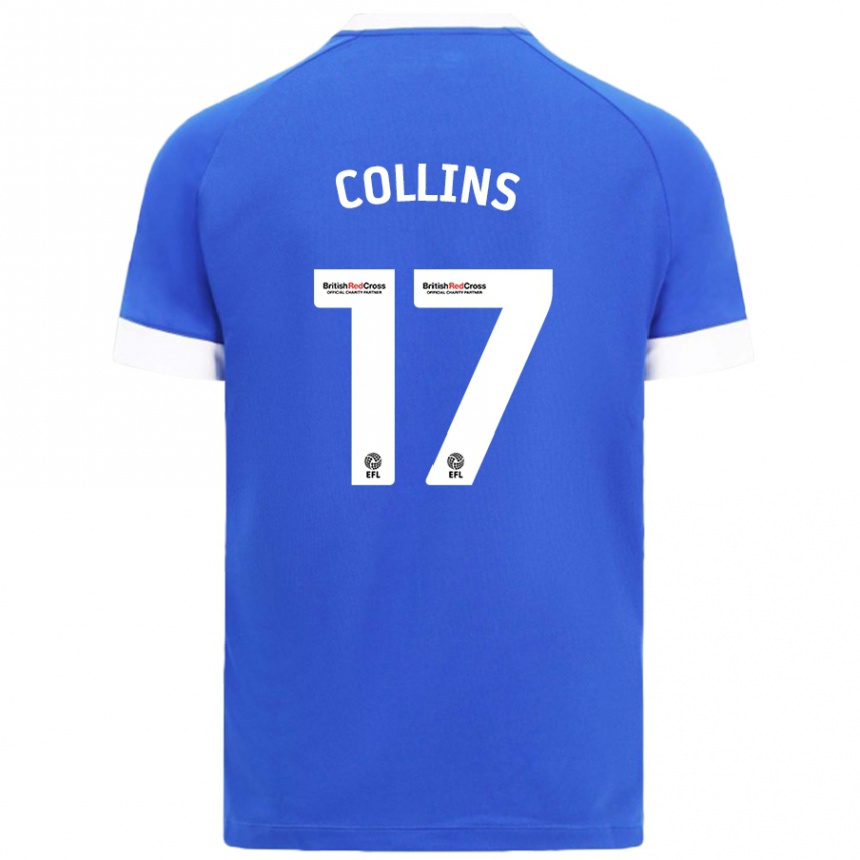 Gyermek Labdarúgás Jamilu Collins #17 Égszínkék Hazai Jersey 2024/25 Mez Póló Ing