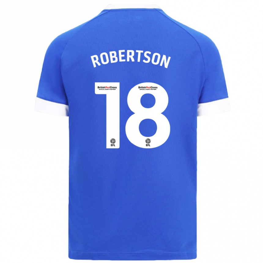 Gyermek Labdarúgás Alex Robertson #18 Égszínkék Hazai Jersey 2024/25 Mez Póló Ing