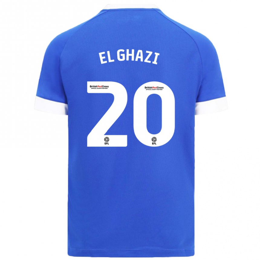 Gyermek Labdarúgás Anwar El Ghazi #20 Égszínkék Hazai Jersey 2024/25 Mez Póló Ing