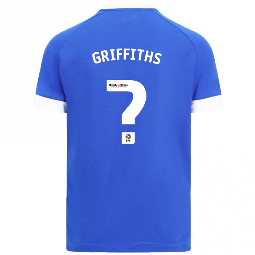 Gyermek Labdarúgás Ewan Griffiths #0 Égszínkék Hazai Jersey 2024/25 Mez Póló Ing