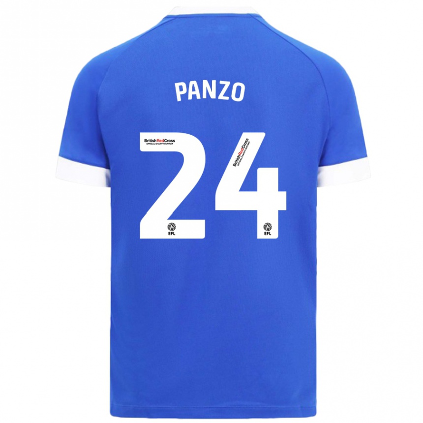 Gyermek Labdarúgás Jonathan Panzo #24 Égszínkék Hazai Jersey 2024/25 Mez Póló Ing