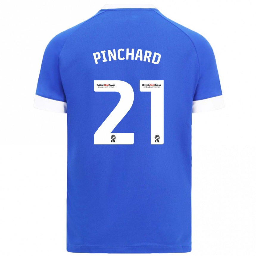 Gyermek Labdarúgás Cerys Pinchard #21 Égszínkék Hazai Jersey 2024/25 Mez Póló Ing