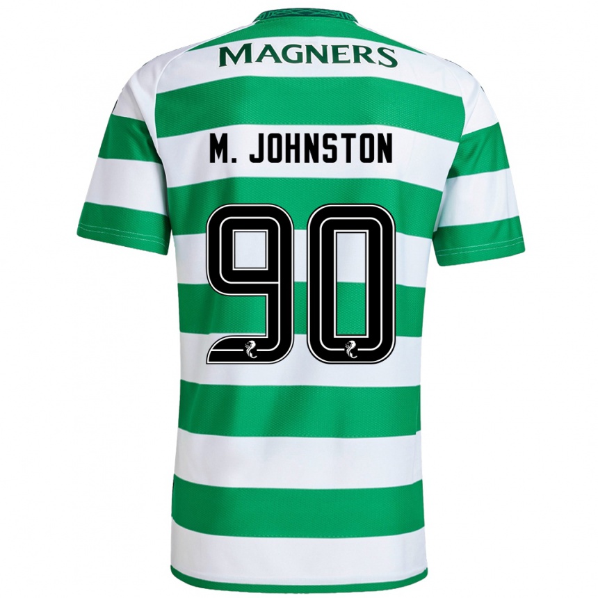 Gyermek Labdarúgás Mikey Johnston #90 Zöld Fehér Hazai Jersey 2024/25 Mez Póló Ing