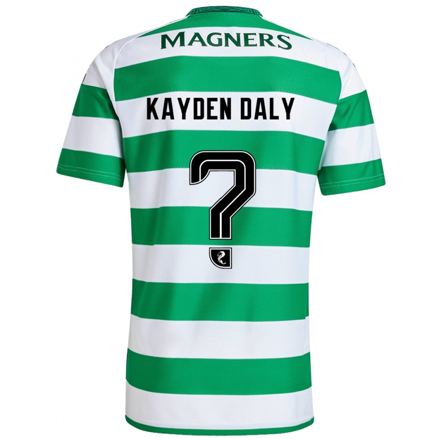 Gyermek Labdarúgás Kayden Daly #0 Zöld Fehér Hazai Jersey 2024/25 Mez Póló Ing