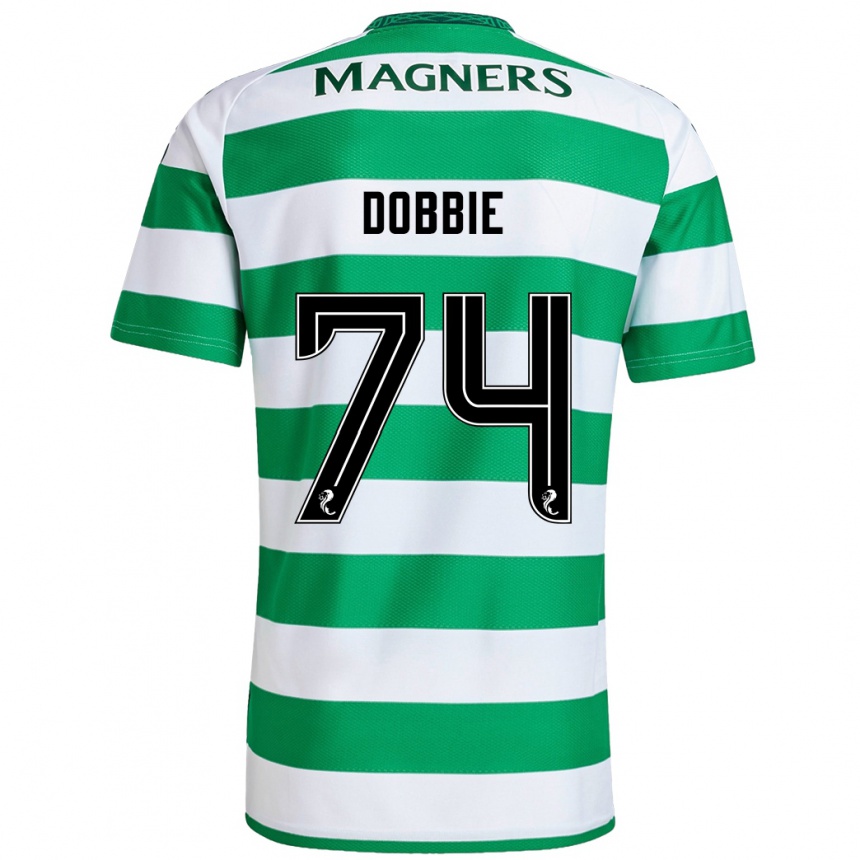 Gyermek Labdarúgás Lewis Dobbie #74 Zöld Fehér Hazai Jersey 2024/25 Mez Póló Ing