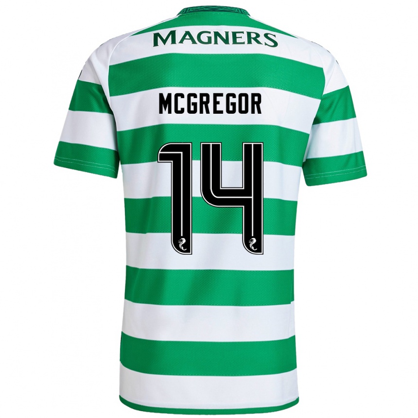 Gyermek Labdarúgás Shannon Mcgregor #14 Zöld Fehér Hazai Jersey 2024/25 Mez Póló Ing