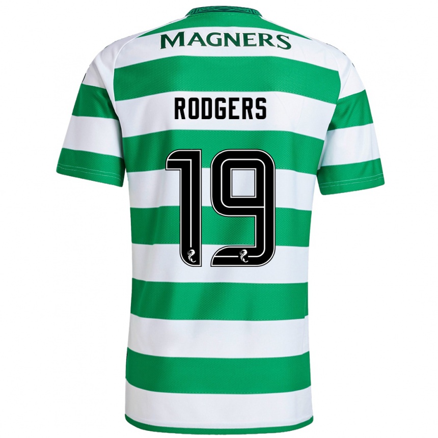 Gyermek Labdarúgás Lisa Rodgers #19 Zöld Fehér Hazai Jersey 2024/25 Mez Póló Ing