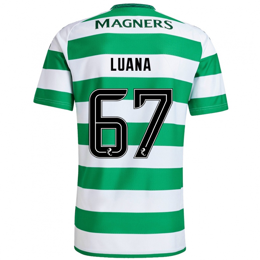 Gyermek Labdarúgás Luana Muñoz #67 Zöld Fehér Hazai Jersey 2024/25 Mez Póló Ing