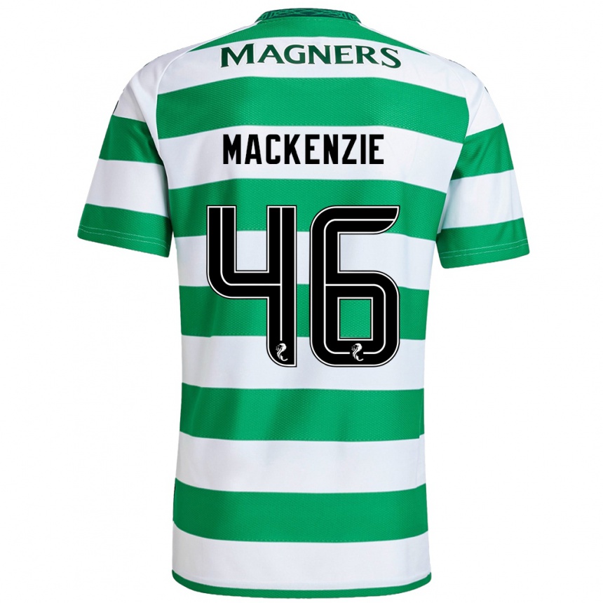 Gyermek Labdarúgás Magnus Mackenzie #46 Zöld Fehér Hazai Jersey 2024/25 Mez Póló Ing