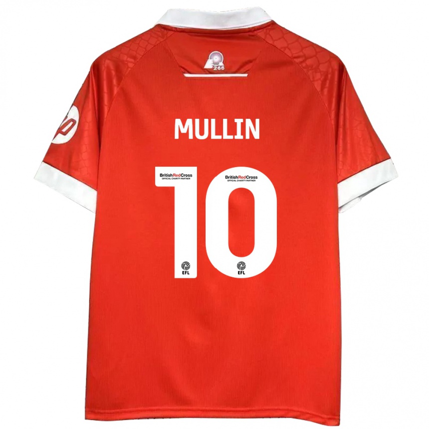 Gyermek Labdarúgás Paul Mullin #10 Piros Fehér Hazai Jersey 2024/25 Mez Póló Ing