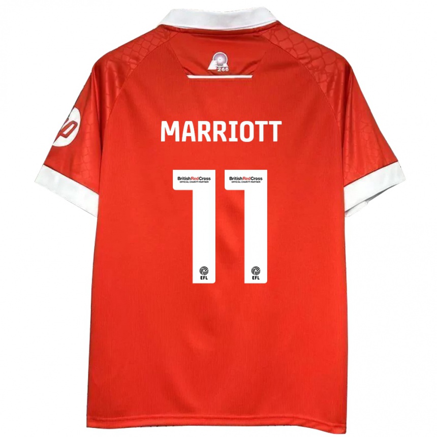 Gyermek Labdarúgás Jack Marriott #11 Piros Fehér Hazai Jersey 2024/25 Mez Póló Ing