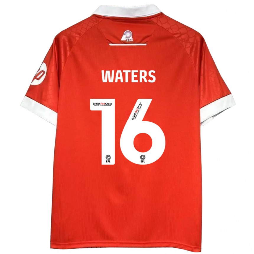 Gyermek Labdarúgás Billy Waters #16 Piros Fehér Hazai Jersey 2024/25 Mez Póló Ing